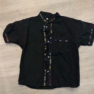 Black boys guayabera shirt 👕
